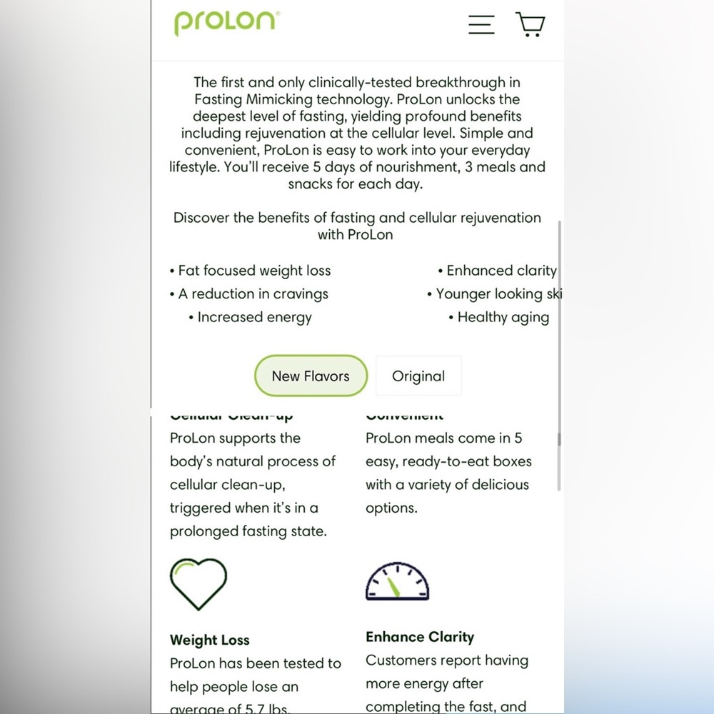 Prolon 5 day fast. Works ! I loose 6 pounds each time I use it .